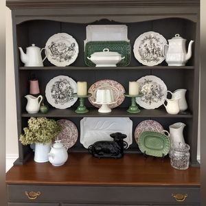 Black New England Toile by Tabletops Unlimited Set of Four
